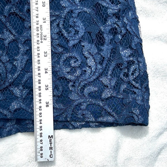 Lauren Ralph Lauren Women’s Christiana Dress 16 Navy Blue Floral Sheath Cocktail - Picture 14 of 16